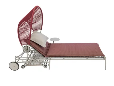 TRAVELER - Folding Recliner aluminium sun lounger with castors _ Roche Bobois